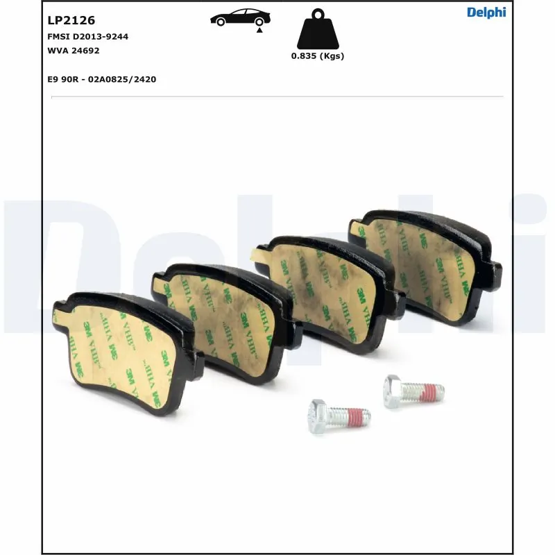 LP2126 Delphi Колодки гальмівні задні, дискові