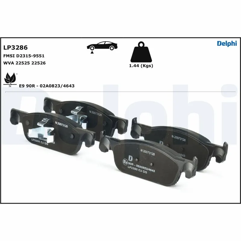 LP3286 Delphi Передні гальмівні колодки