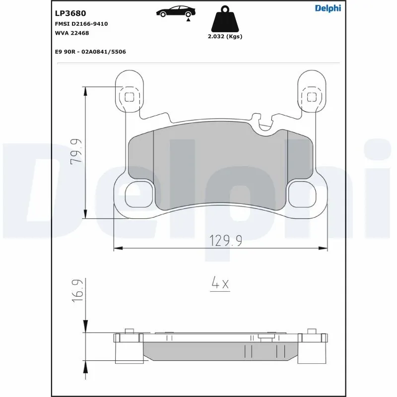 Задні гальмівні колодки 9Y0698451AC VAG