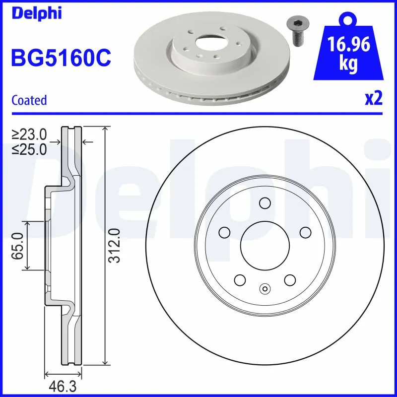 Диск переднього гальма Ferodo DDF2702C ціна, від 85.22 USD
