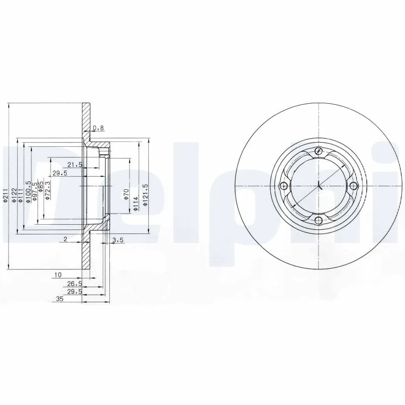 Диск гальмівний передній Bosch 0986478335