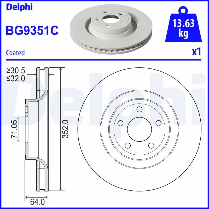 Диск гальмівний передній Ford BRRF335
