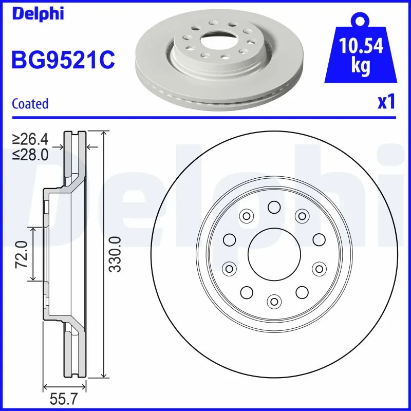 Диск гальмівний передній Fiat/Alfa/Lancia K68250087AA