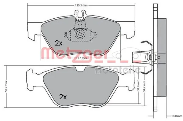 Передні тормозні колодки MP3434 Mintye