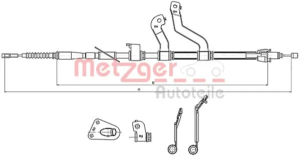 1987482573 Bosch Трос ручного гальма задній, правий