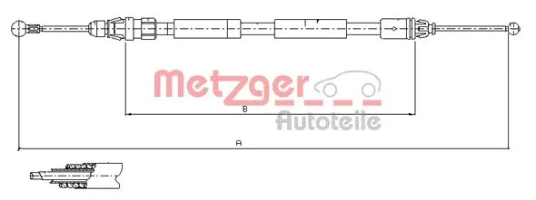 Трос ручного гальма задній, лівий Adriauto AD412271