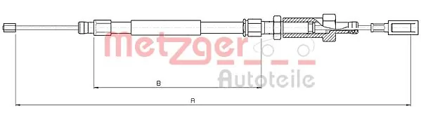 Трос ручного гальма передній 1338683080 Fiat/Alfa/Lancia