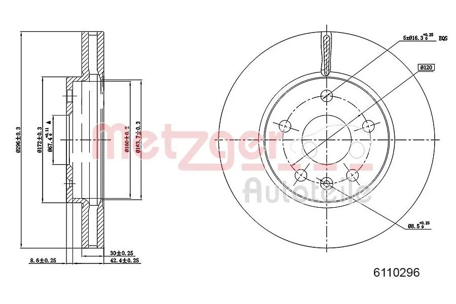 Диск переднього гальма AYD 1050212 ціна, від 48.43 USD