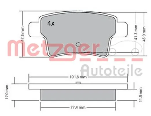 Задні гальмівні колодки Citroen C4 GRAND PICASSO I мінівен (UA) (2006 - 2013) ціна, від 20.34 USD