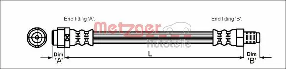 Шланг гальмівний передній Opel 91112621 ціна, від 7.41 USD