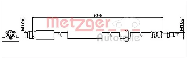 Шланг гальмівний передній Peugeot/Citroen 1650858680