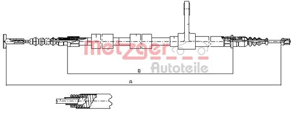 Трос стоянкового гальма задній правий Persea 71428 ціна, від 10.79 USD