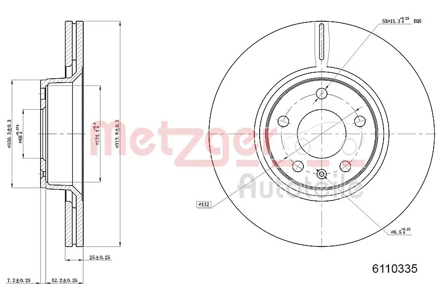 Диск гальмівний передній Fiat Croma I