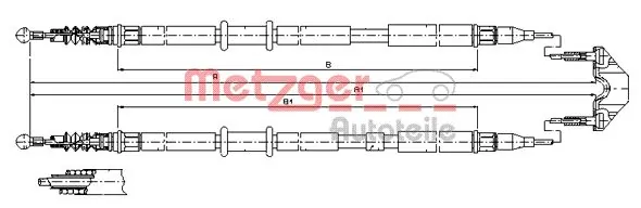 Трос ручного гальма задній, правий/лівий Adriauto AD3302171 ціна, від 25.39 USD