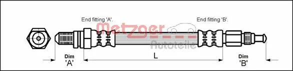 Купити 1623268180 Peugeot/Citroen Шланг гальмівний передній, лівий