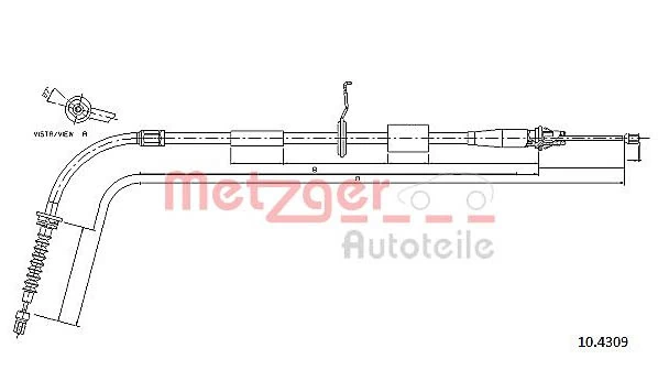 Трос стоянкового гальма задній лівий Adriauto 050275 ціна, від 24.78 USD