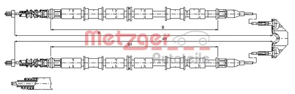 AD330296 Adriauto Трос ручного гальма задній, правий/лівий