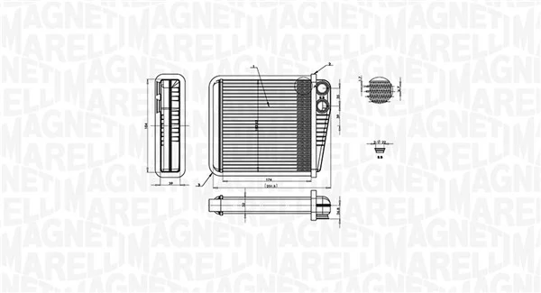 350218423000 Magneti Marelli Радіатор опалювача салону