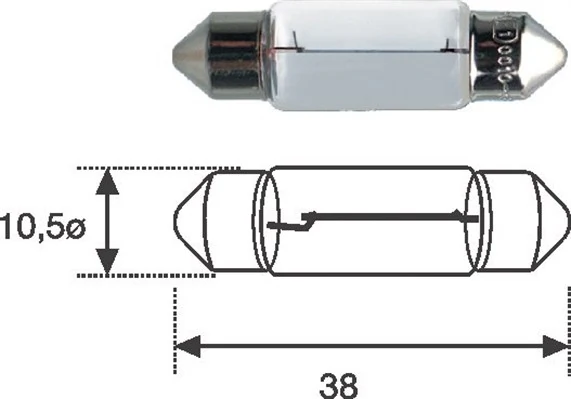 Лампочка плафону освітлення салону/кабіни Magneti Marelli C10W12V ціна, від 0.43 USD