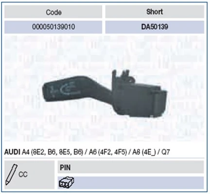 000050139010 Magneti Marelli Підрульовий перемикач круїз контролю