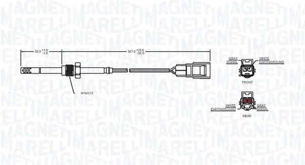 172000067010 Magneti Marelli Датчик температури відпрацьованих газів (ВГ), перед фільтром сажі