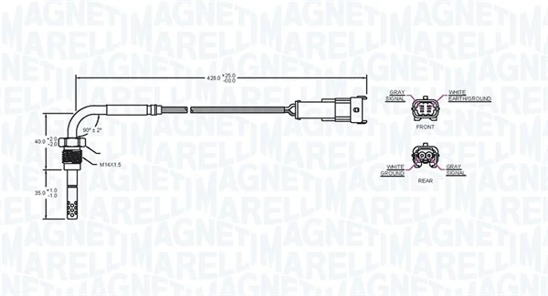 172000233010 Magneti Marelli Датчик температури відпрацьованих газів (ВГ), до каталізатора