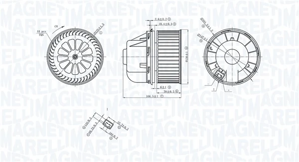 Купити MTE729AX Magneti Marelli Електродвигуни (електродвигун обігрівача) або розетка причепа штепсельная