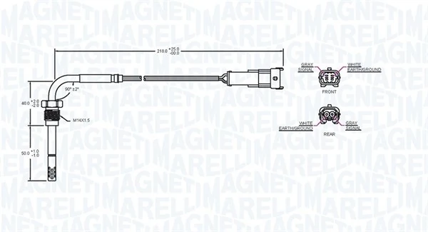 172000193010 Magneti Marelli Датчик температури відпрацьованих газів (ВГ), перед фільтром сажі