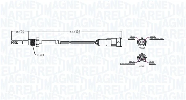 172000159010 Magneti Marelli Датчик температури відпрацьованих газів (ВГ), до каталізатора