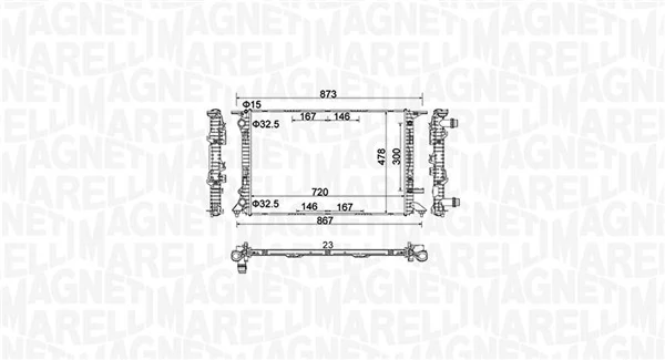 350213152100 Magneti Marelli Радіатор охолодження двигуна