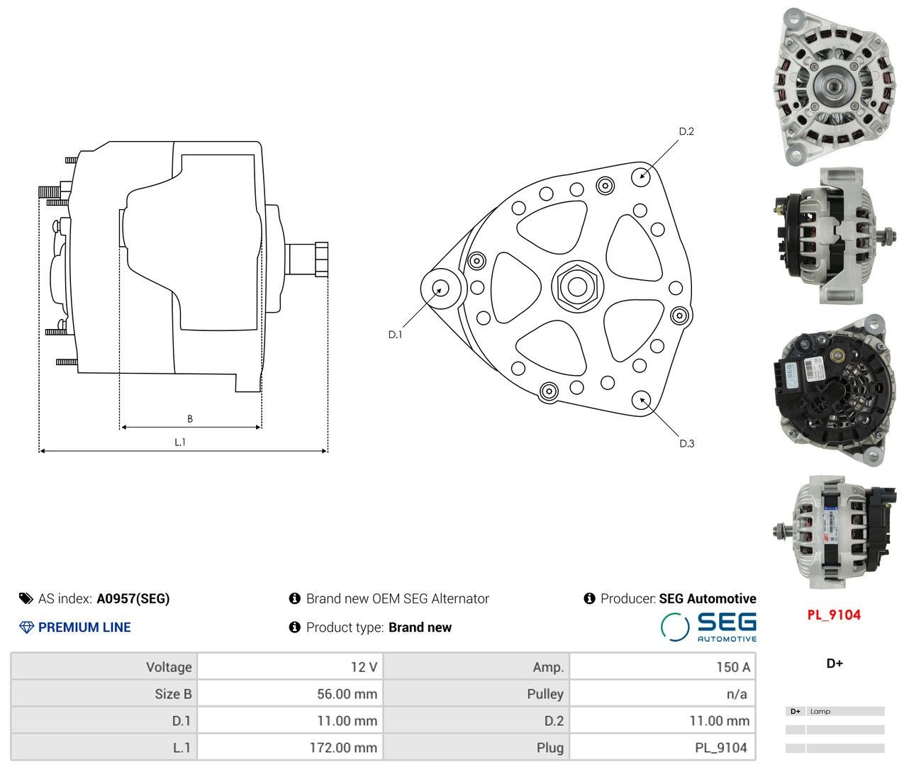 Генератор Deutz 01183797 ціна, від 251.44 USD