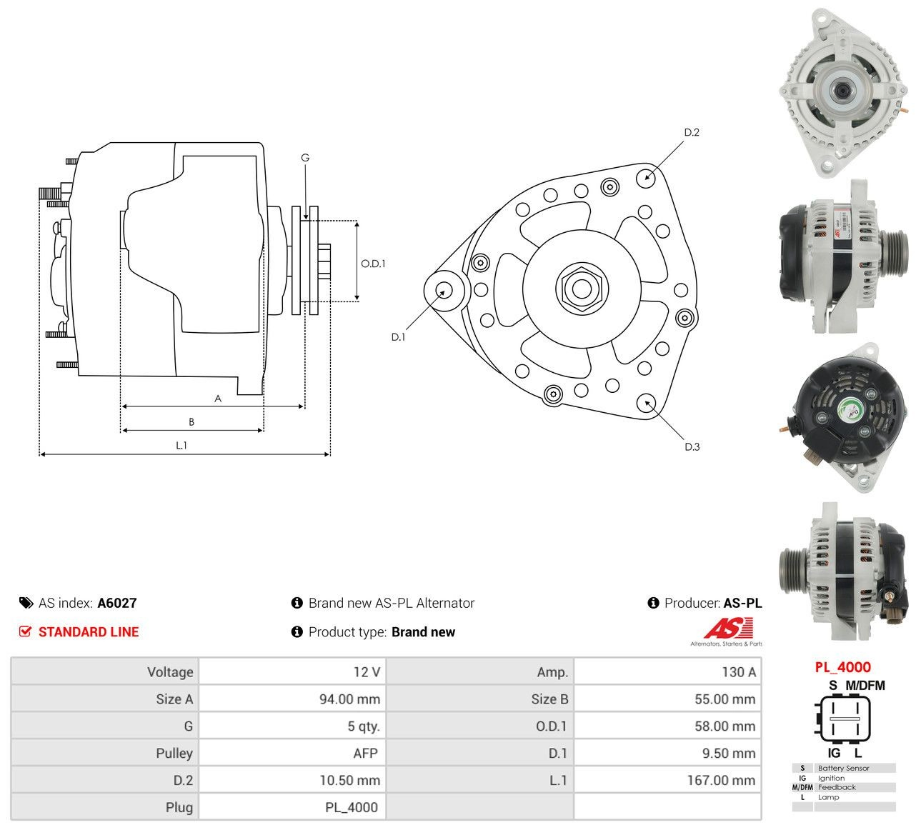 Генератор A6027 As-pl