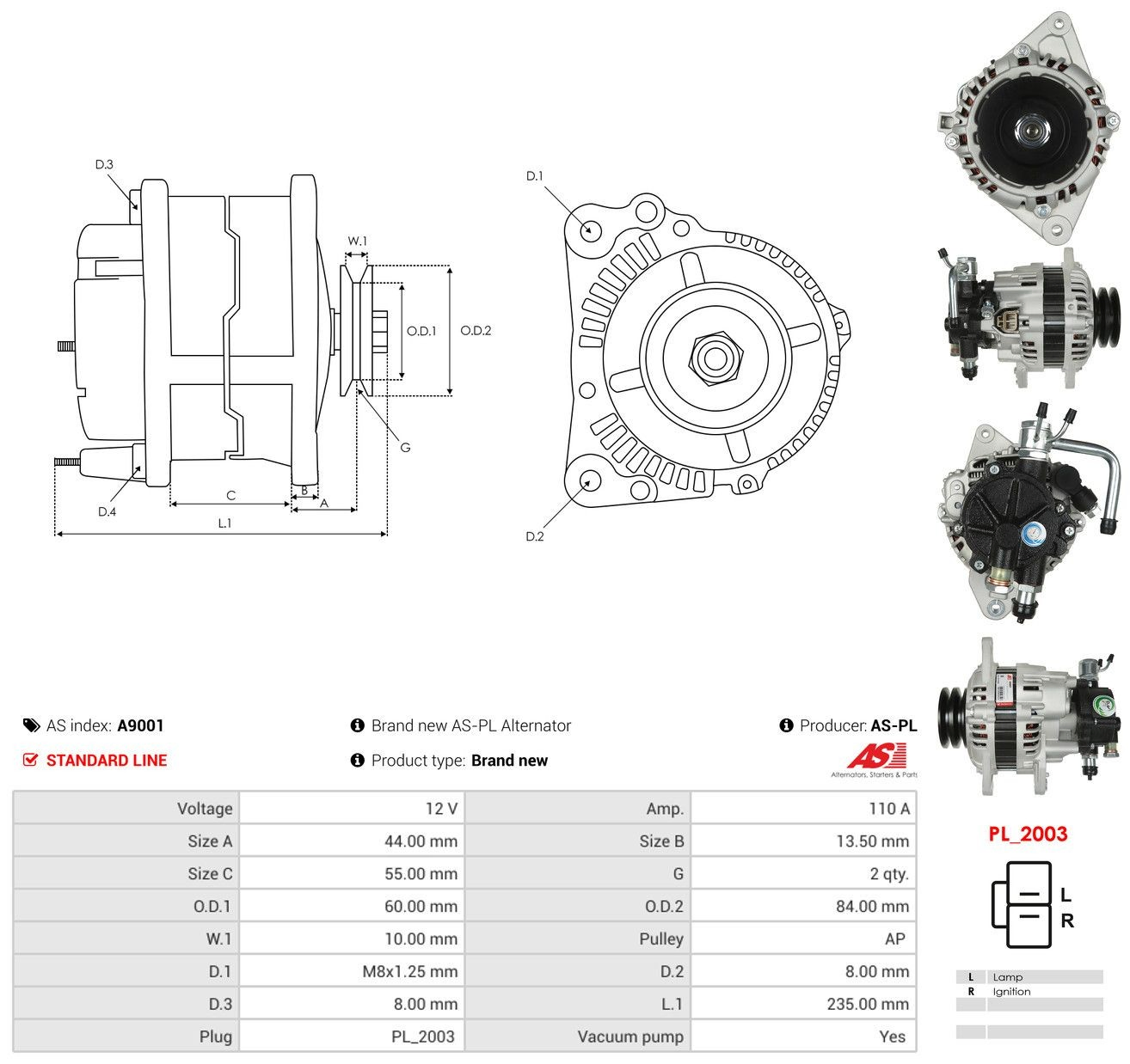 Генератор As-pl A9001 ціна, від 180.74 USD