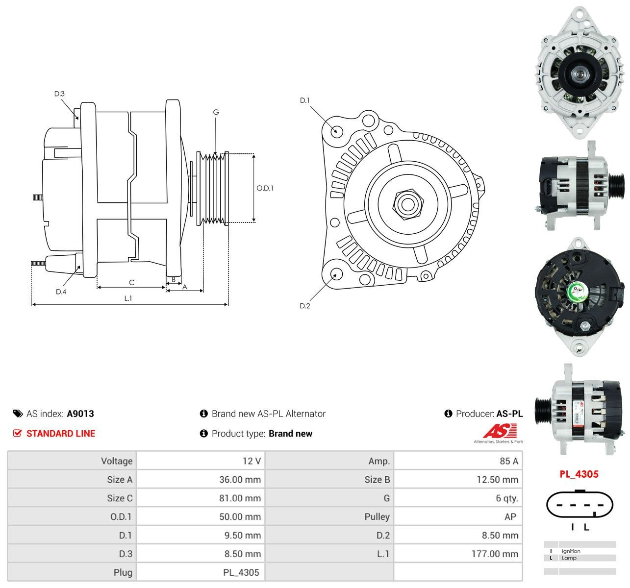 Генератор As-pl A9013 ціна, від 122.84 USD