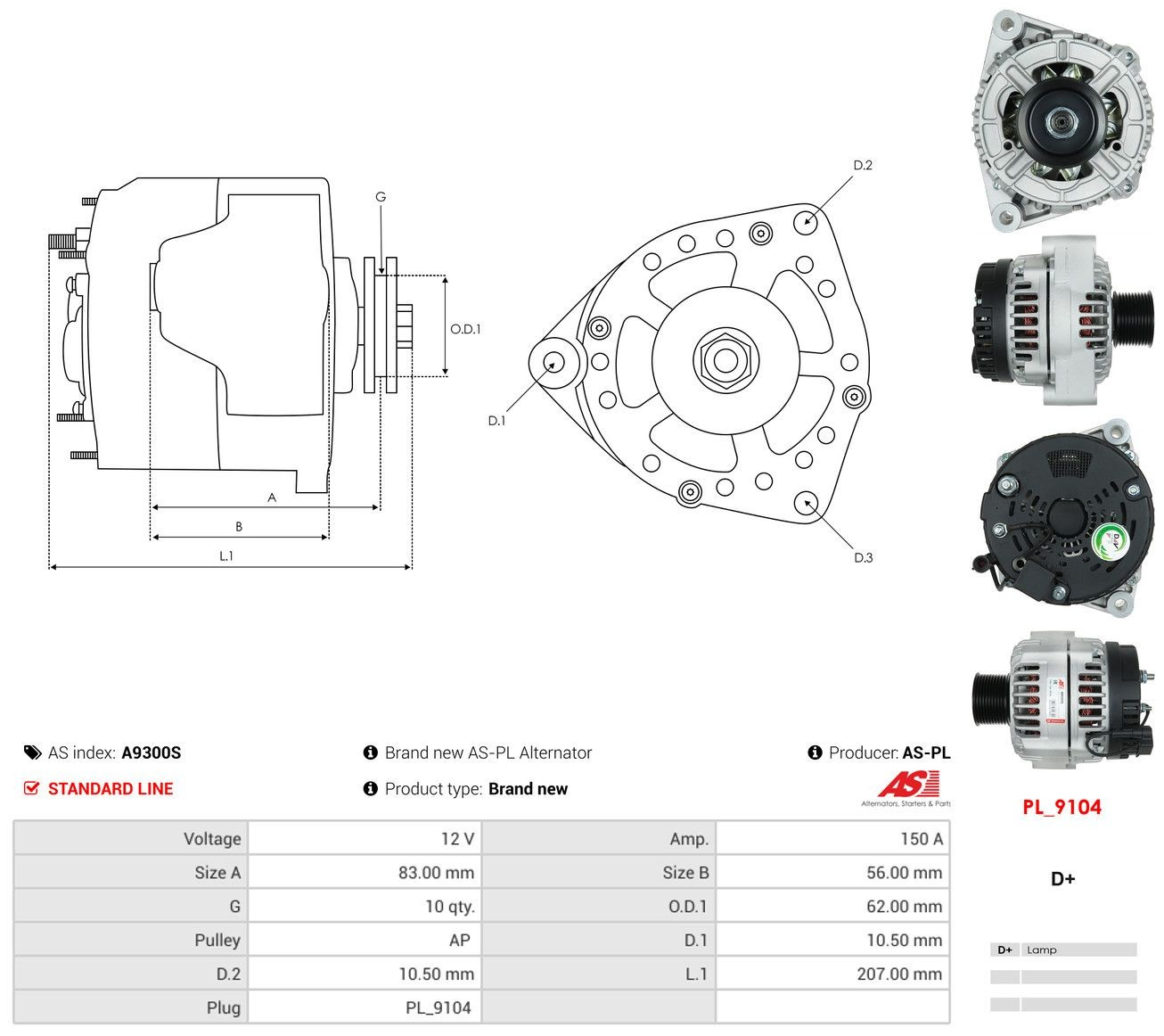 Генератор NEW Holland 82036223 ціна, від 180.45 USD