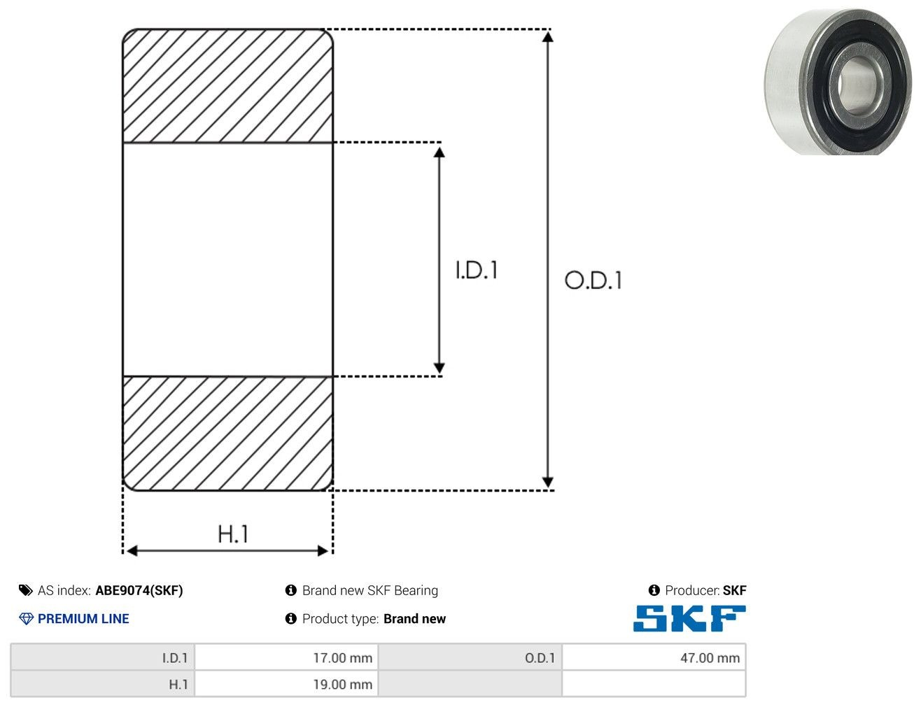 Купити 623032RS ZKL Підшипник генератора
