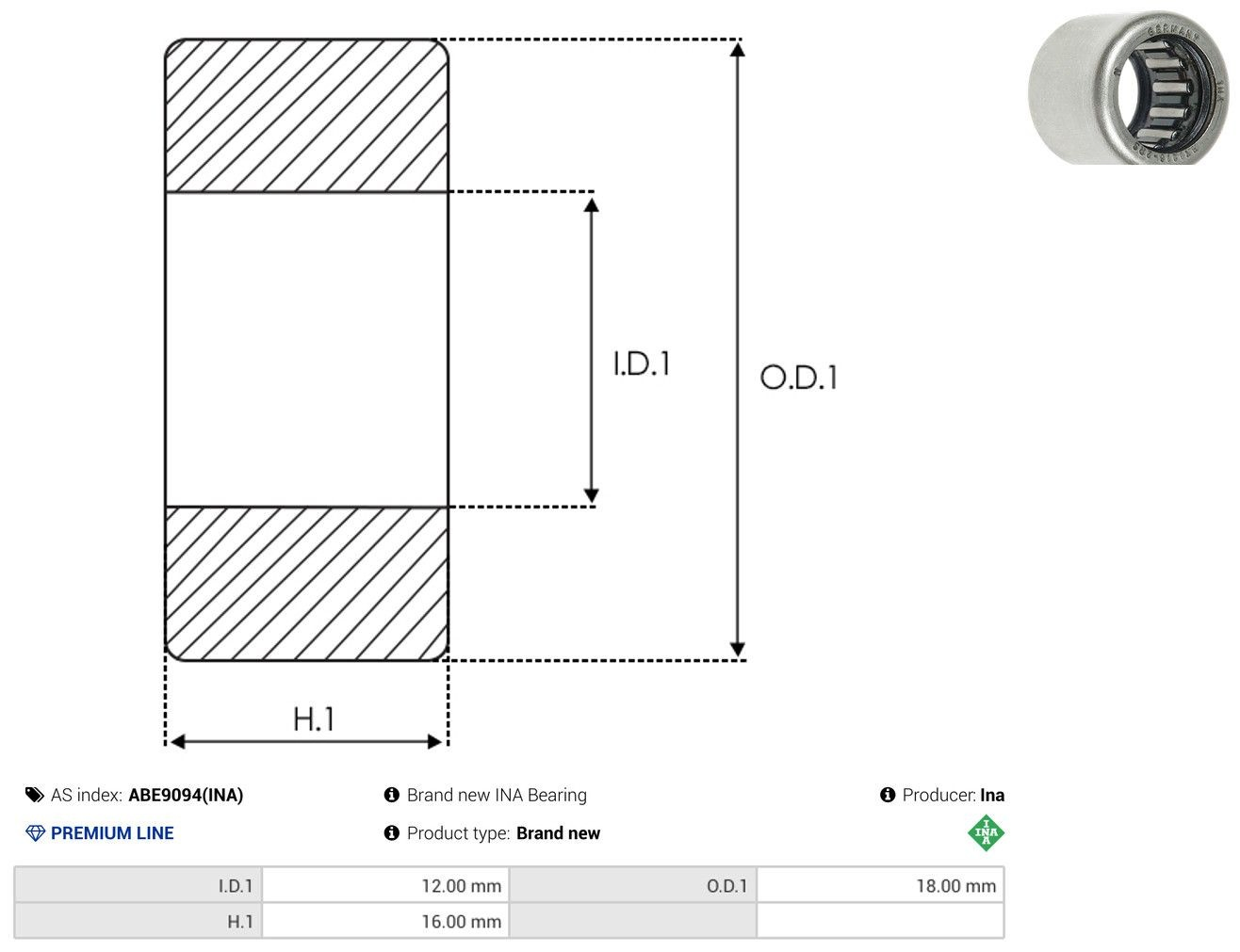 Купити HK12162RS Koyo Підшипник стартера