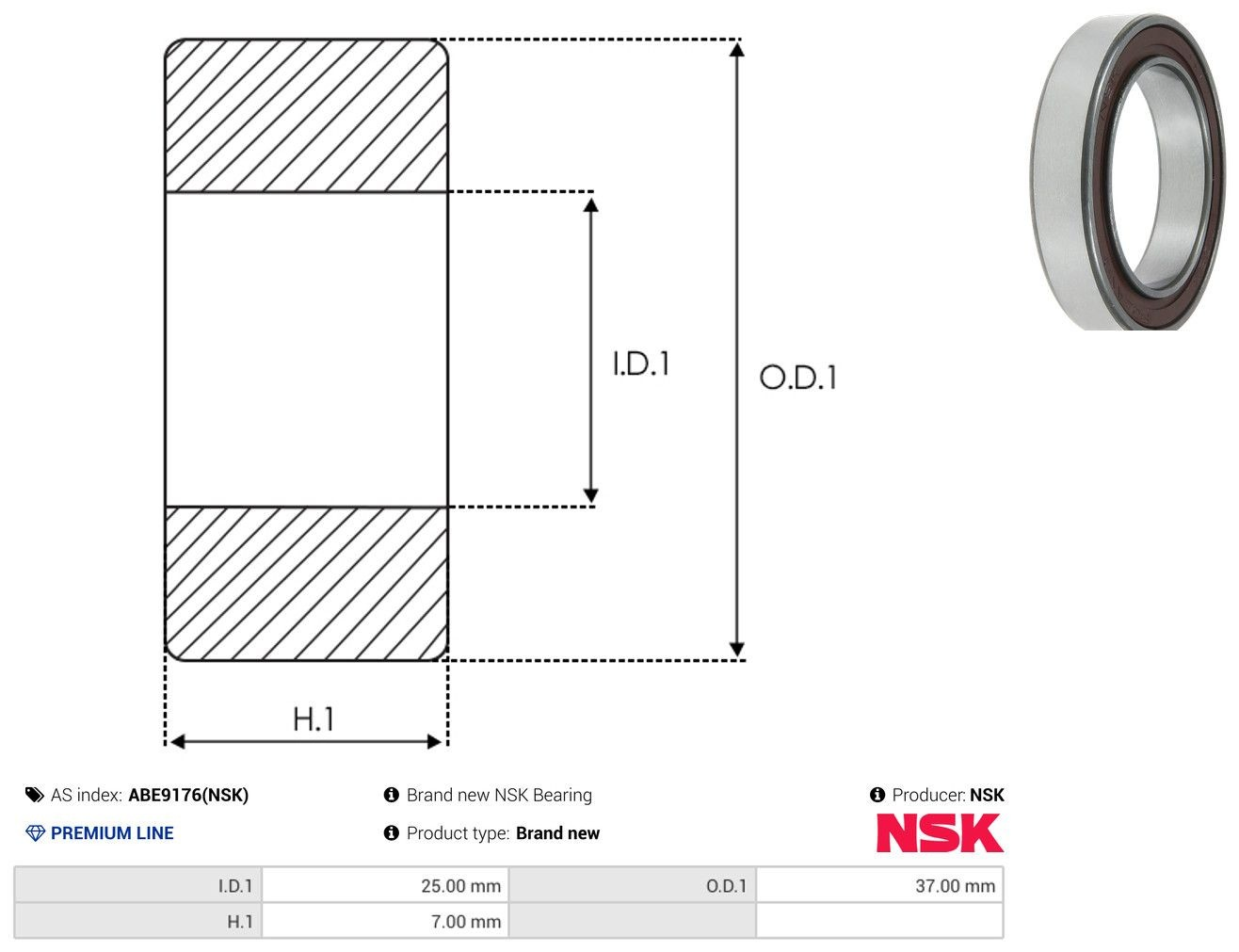 Купити 68052RS SKF Підшипник стартера