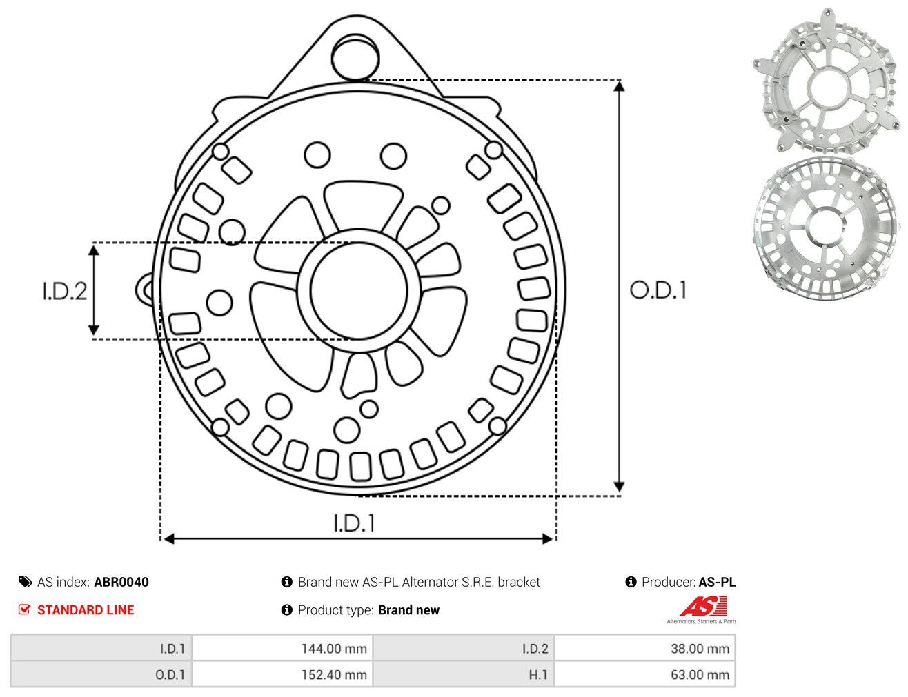 Купити ABB1739DD Krauf Кришка передня, генератора
