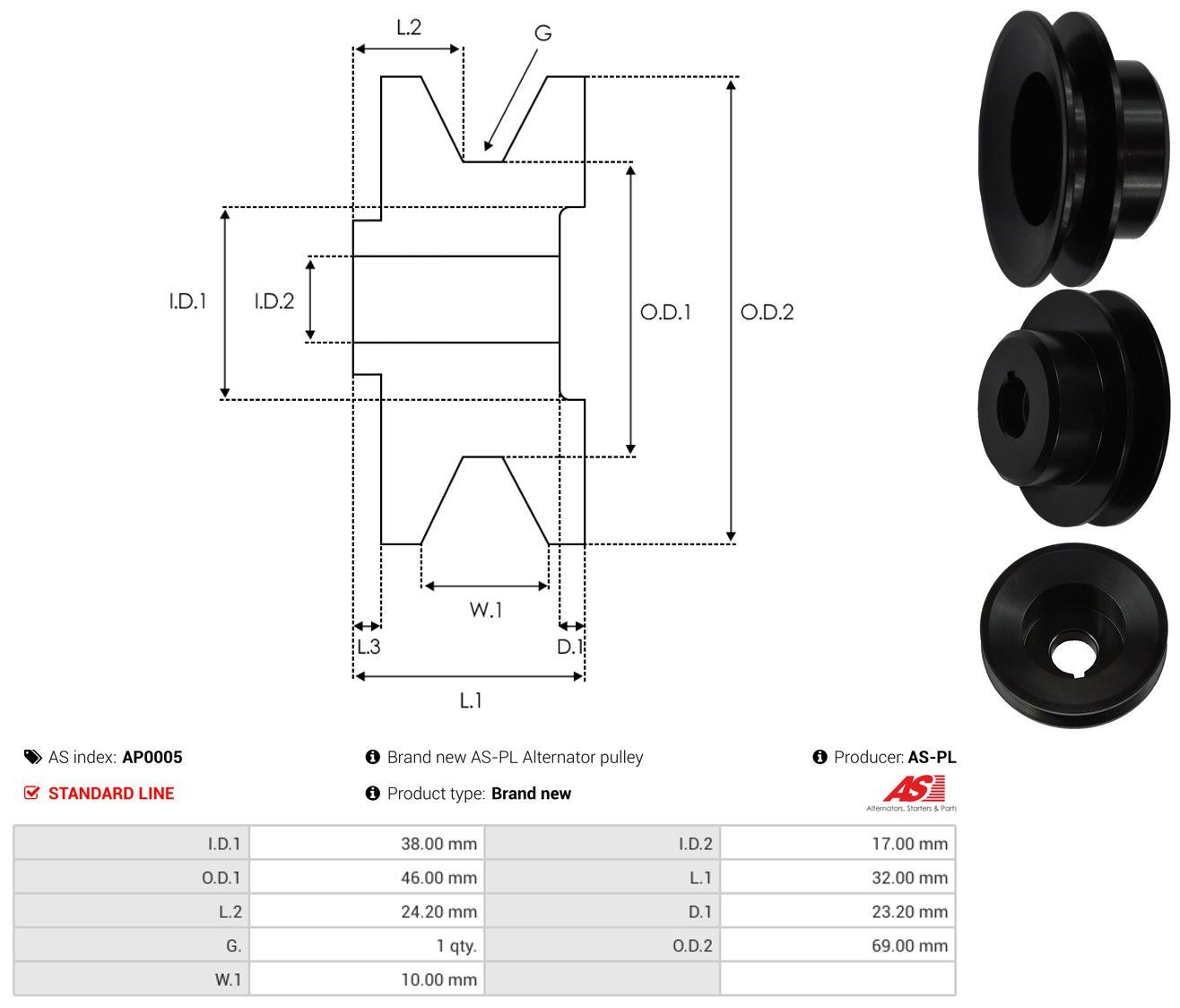 Купити AP0005 Bosch Шків генератора