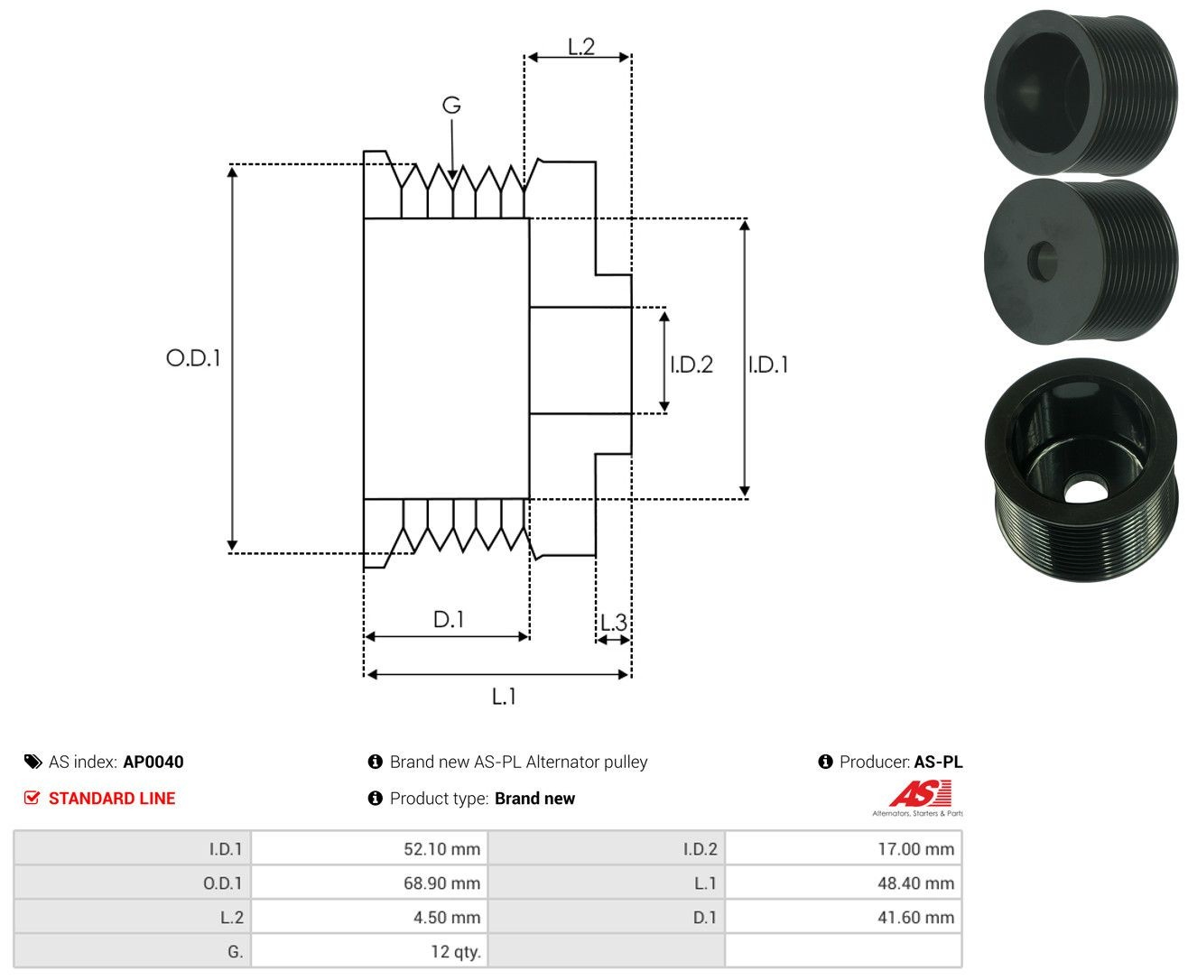 234354 REMA-PARTS Обгонна муфта генератора