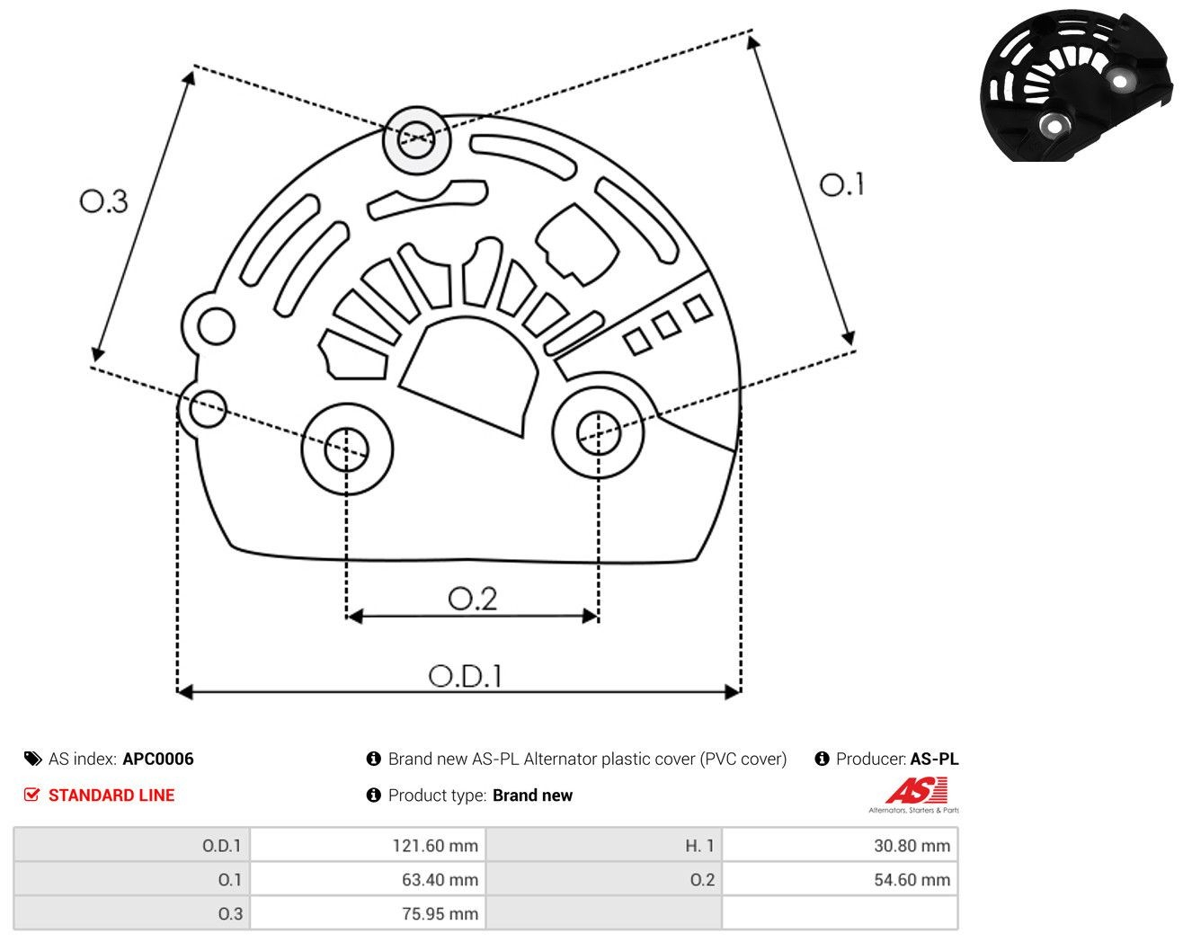 Кришка генератора задня As-pl APC0006 ціна, від 5.43 USD