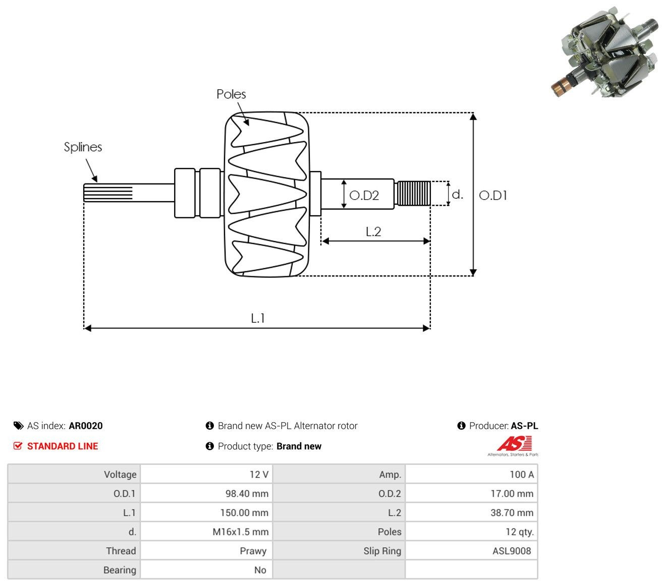 Купити F00M121612 Bosch Якір генератора