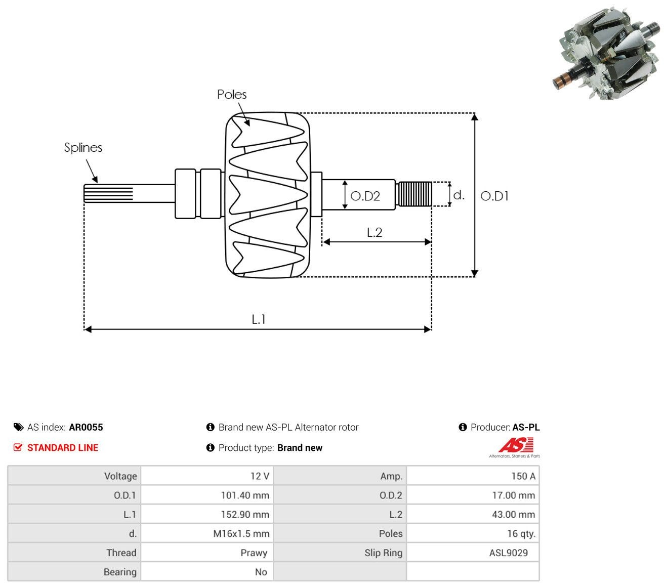 Ротор генератора Ford Mondeo IV