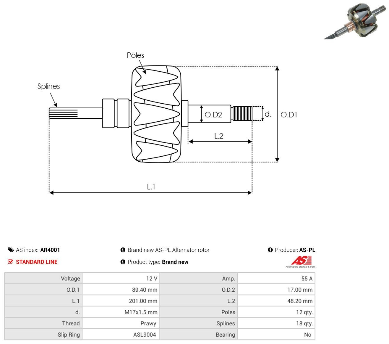 Якір (ротор) генератора на Ford Transit V V184/5