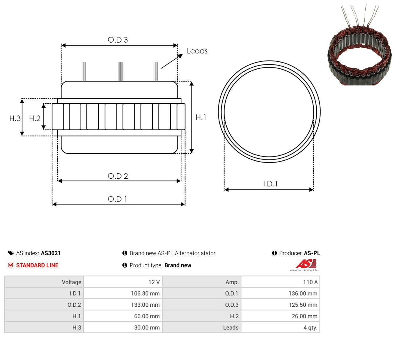 Купити AFA9618UX Krauf Обмотка генератора, статор