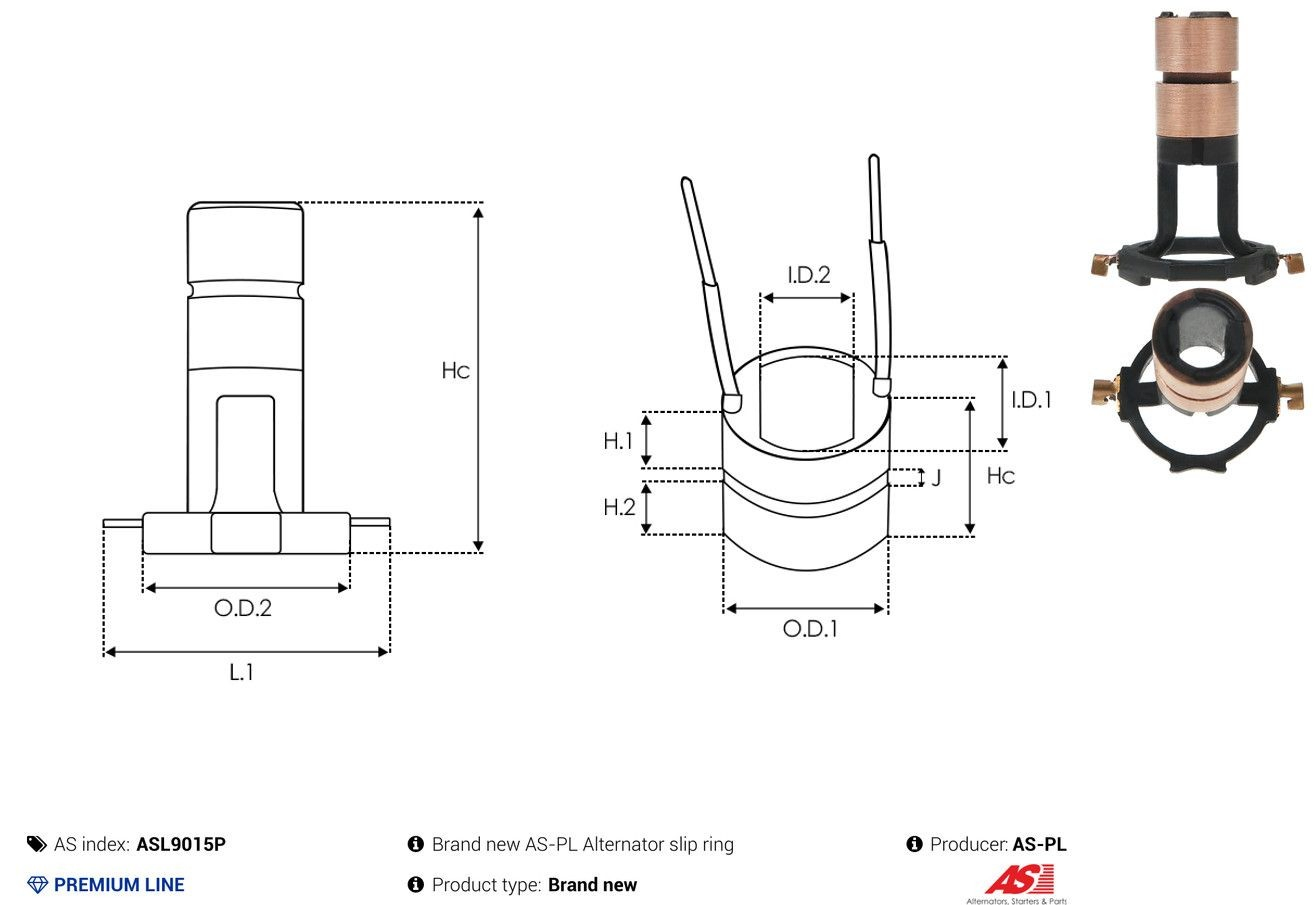 Колектор ротора генератора As-pl ASL9015P
