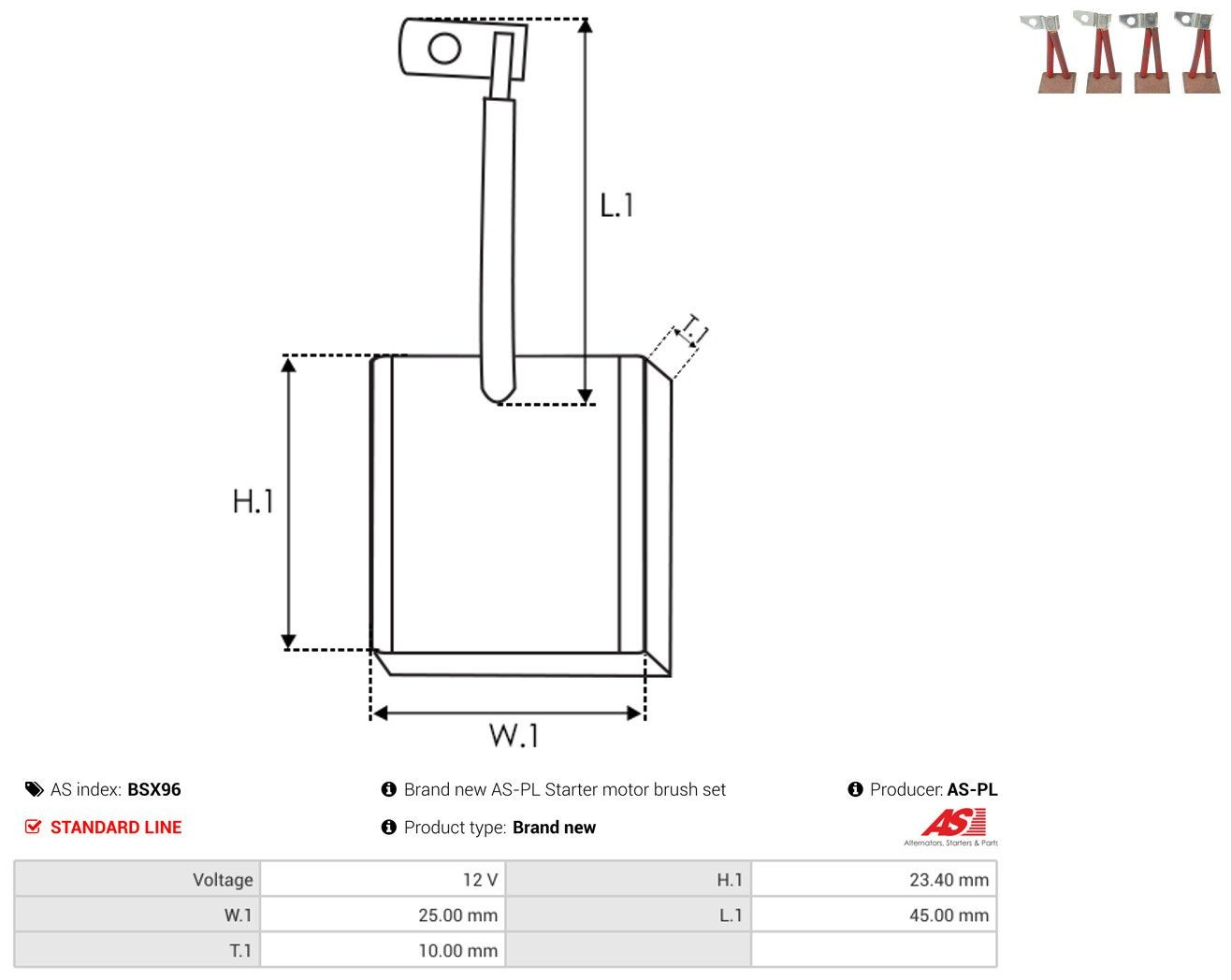 Купити A0001515414 Mercedes Щітка стартера