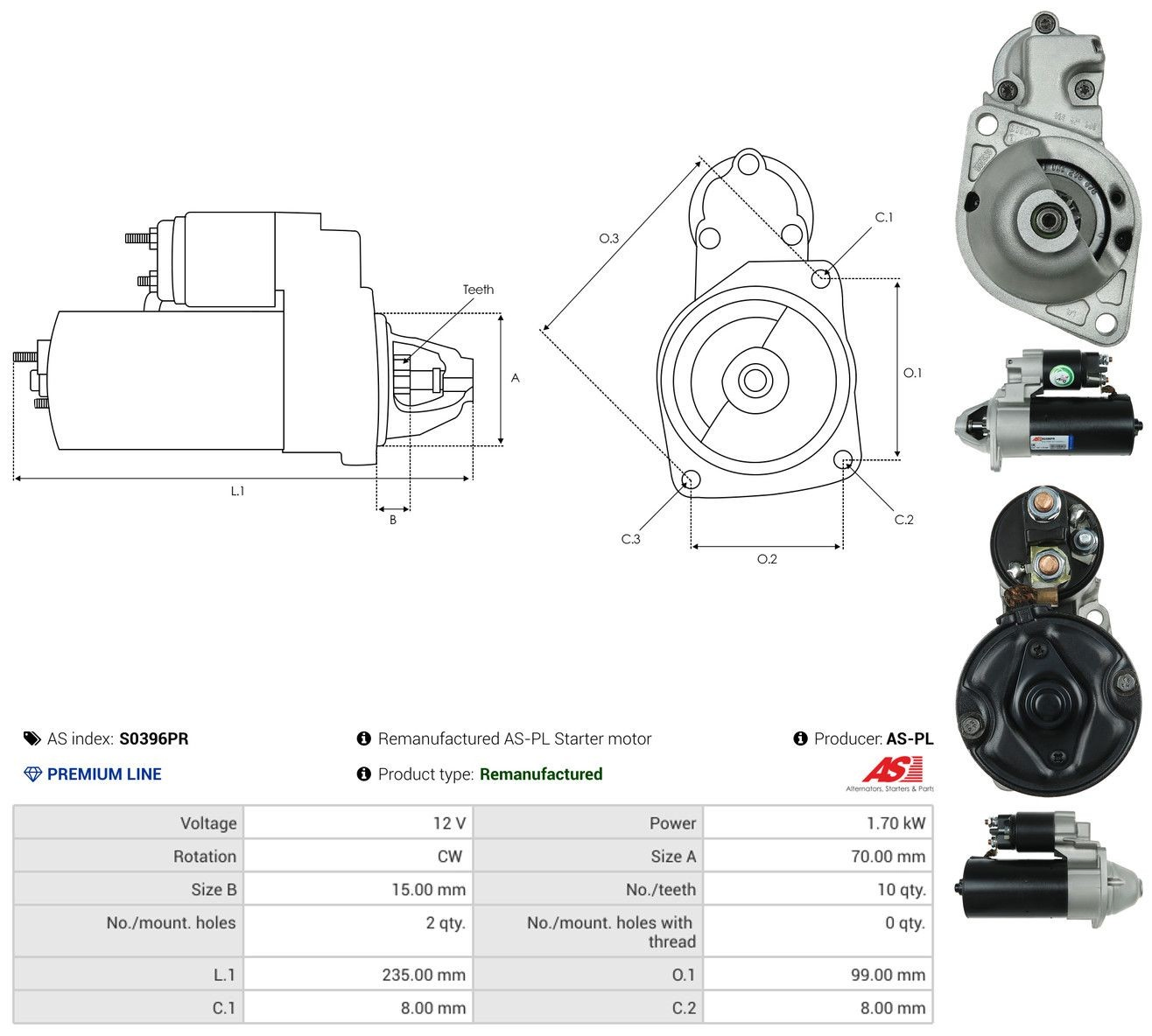 Стартер As-pl S0396PR ціна, від 31.42 USD