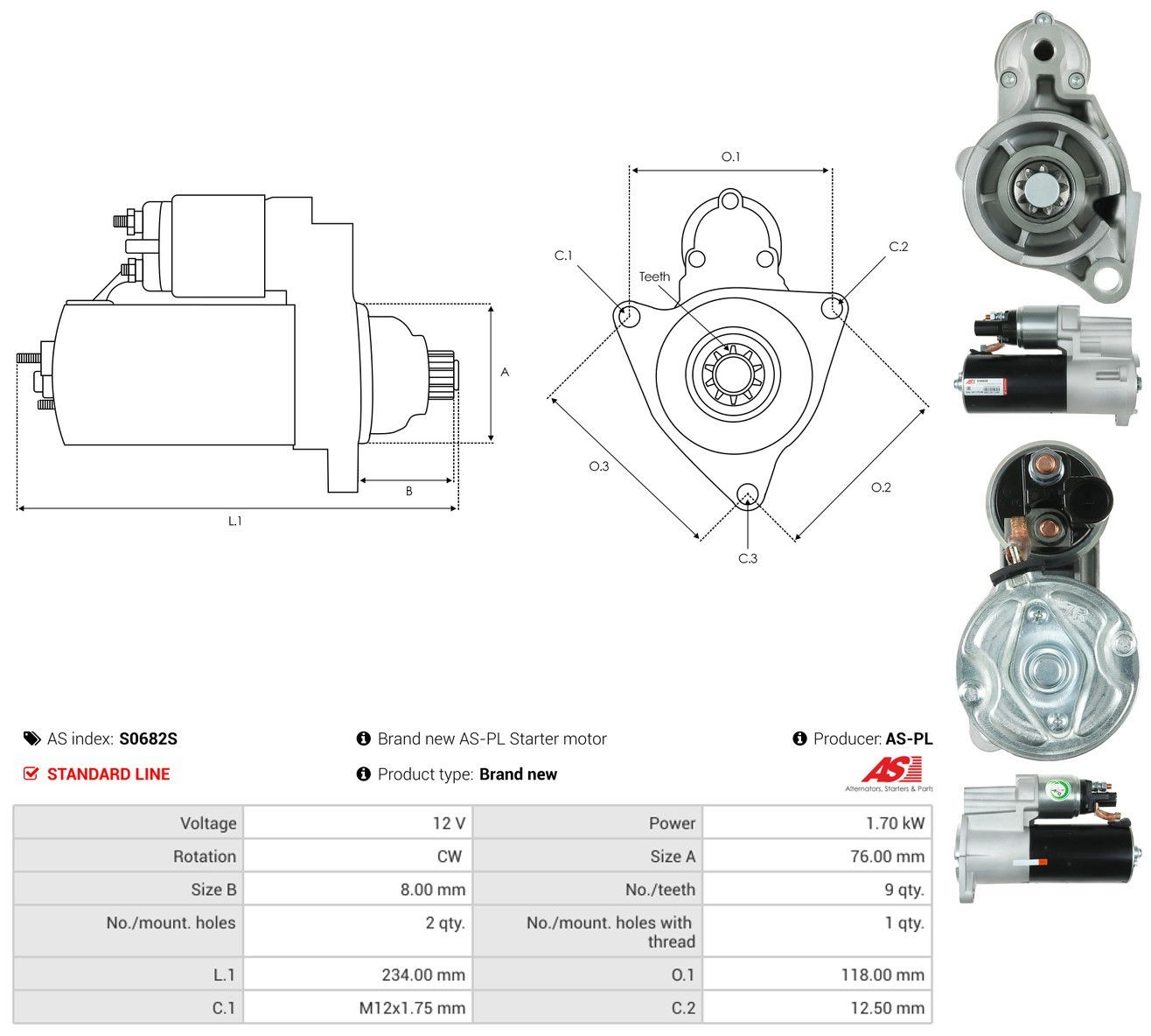 Стартер Audi Q7 позашляховик (4LB) (2006 - 2016) ціна, від 25.34 USD